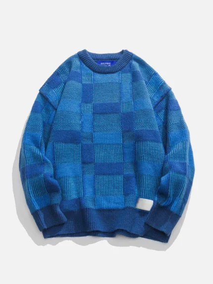 Aelfric Eden 3D Embroidery Plaid Sweater